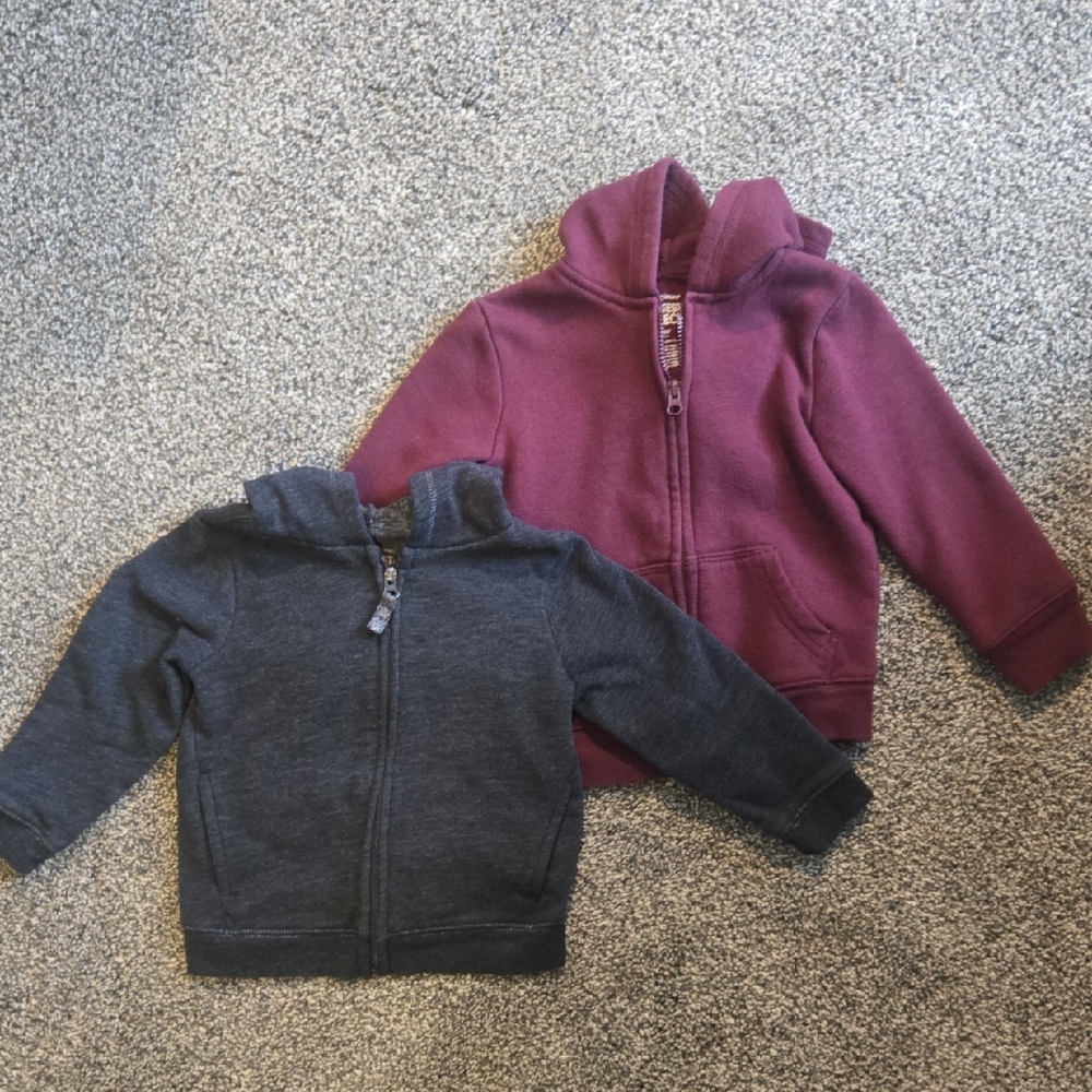 Jumping Beans Kids' Hoodies - Charcoal and Burgundy